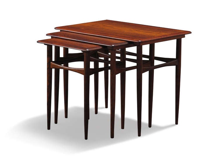 Scandinavian Modern Danish Brazilian Rosewood Nesting Tables