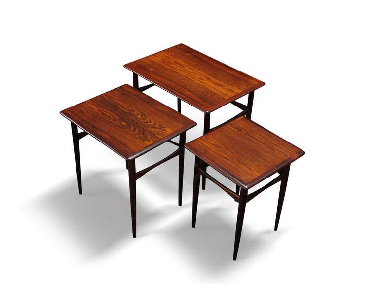 20th Century Danish Brazilian Rosewood Nesting Tables