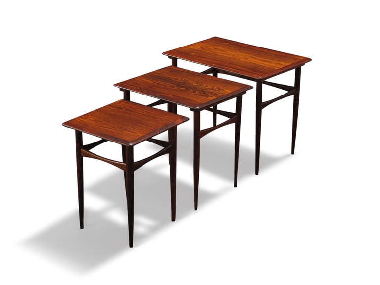 Danish Brazilian Rosewood Nesting Tables 1
