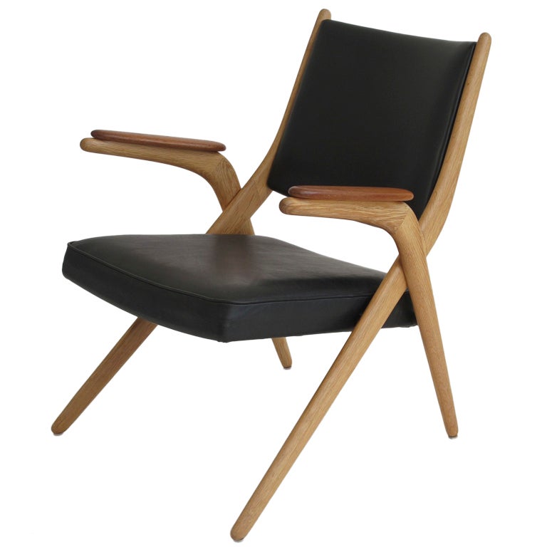 Danish "X" Arm Chair at 1stdibs