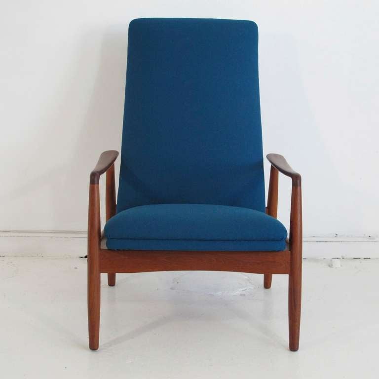 mid century high back lounge chair