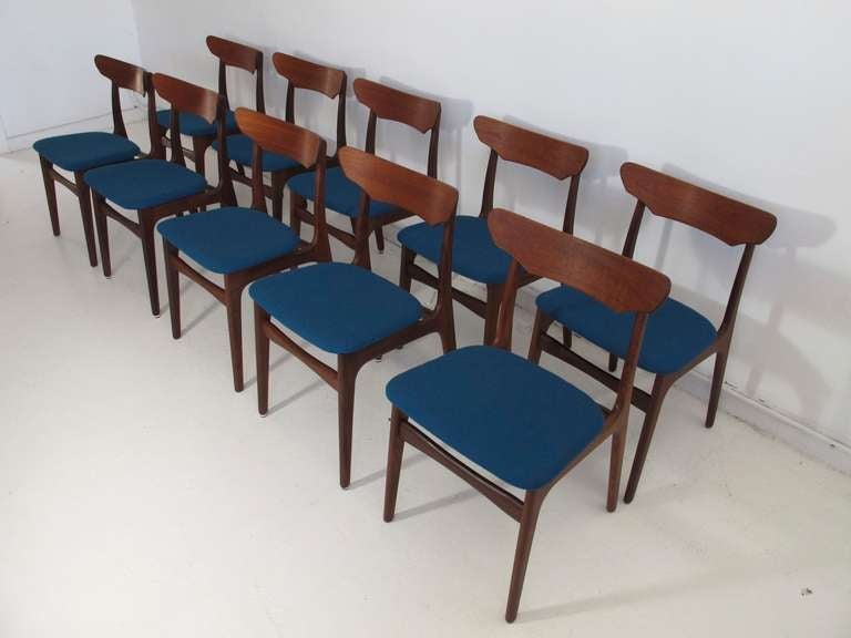 Set of 10 Mid-century Danish Dining Chairs 2