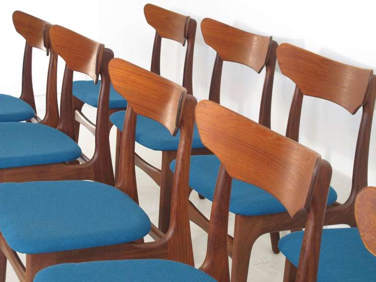 Set of 10 Mid-century Danish Dining Chairs 1