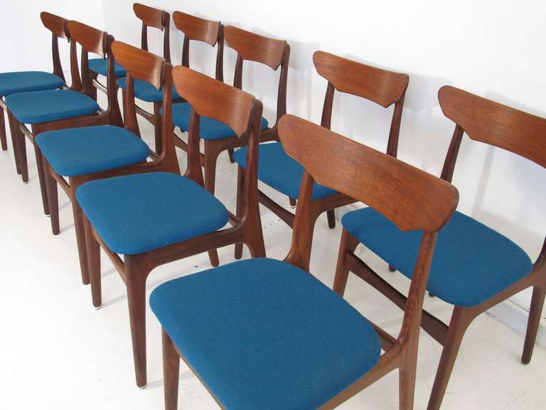 Mid-20th Century Set of 10 Mid-century Danish Dining Chairs