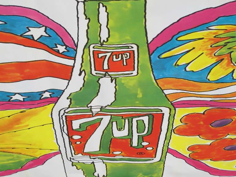 Paper 1969 Psychedelic 7-UP Billboard on Linen 20' x 9'