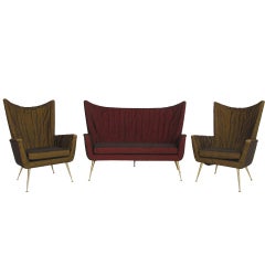 1950's Mid century Italian Settee & Chairs