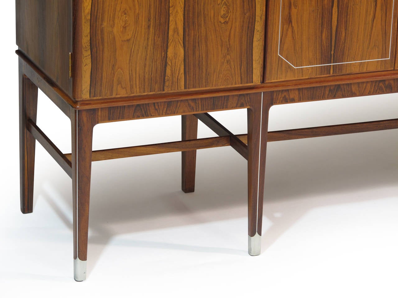 Gold Plate Georg Kofoed Rosewood Credenza with Eight-Karat White Gold Inlay