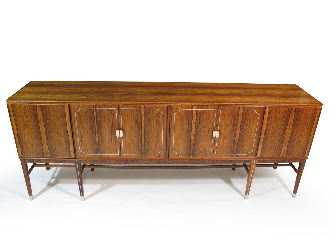 Georg Kofoed Rosewood Credenza with Eight-Karat White Gold Inlay In Excellent Condition In Oakland, CA