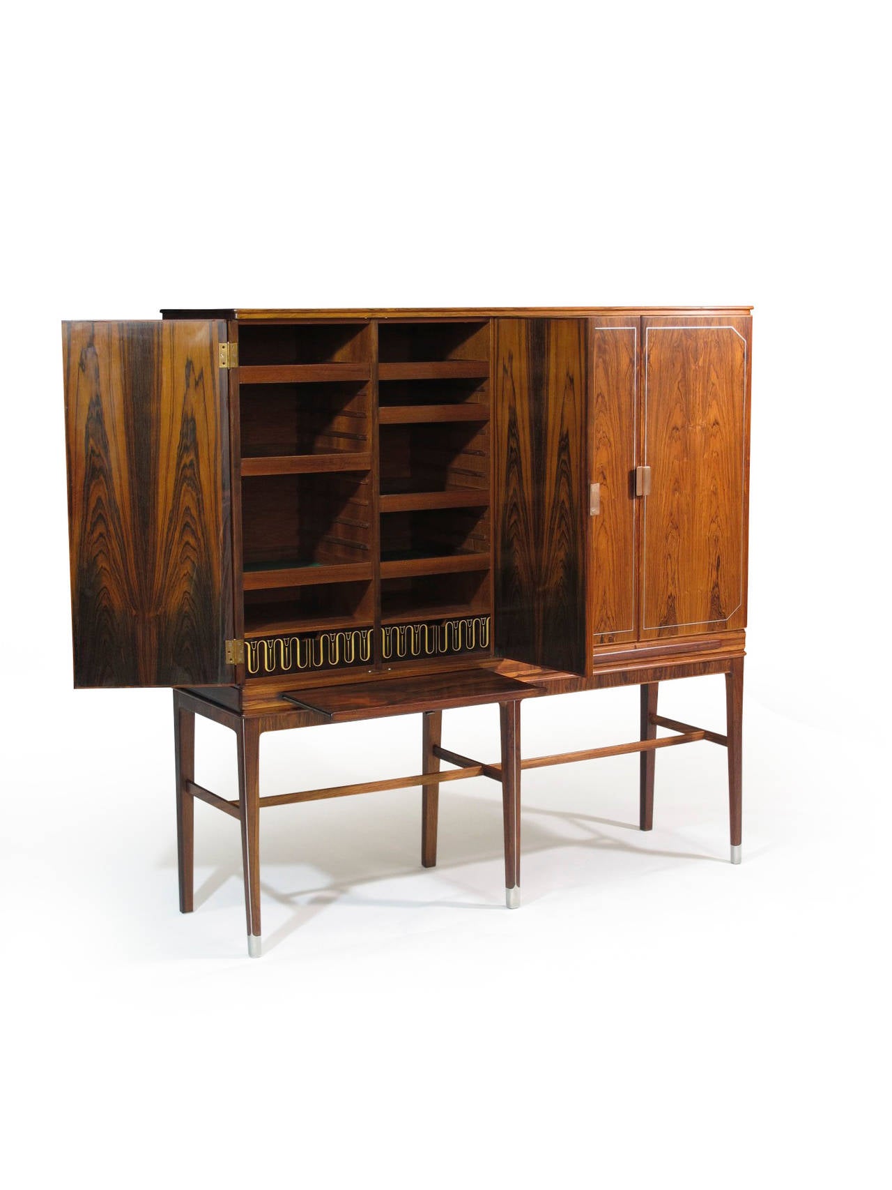 Georg Kofoed Rosewood Cabinet with Eight-carat White Gold Inlay at 1stDibs