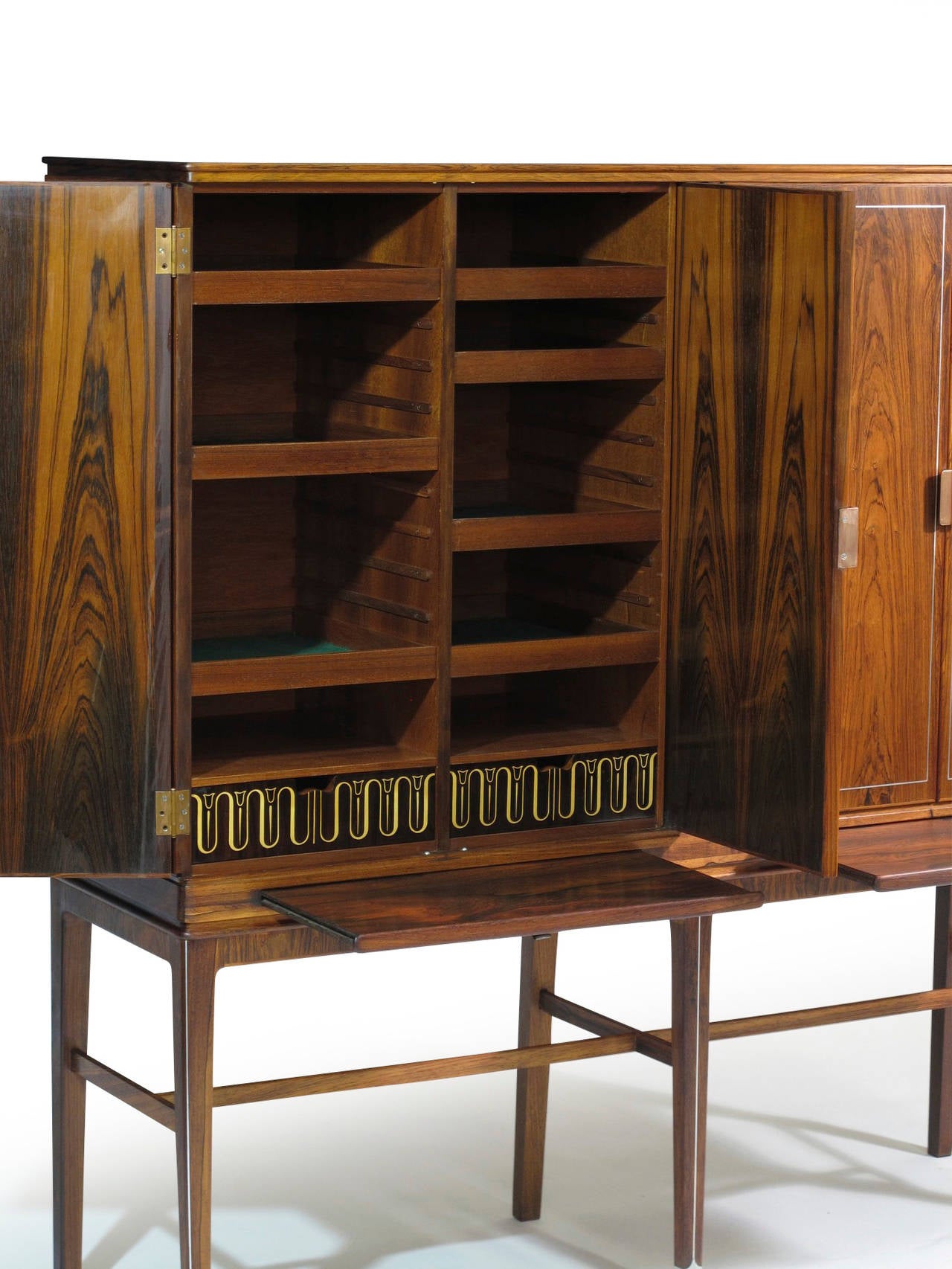 Danish Georg Kofoed Rosewood Cabinet with Eight-carat White Gold Inlay