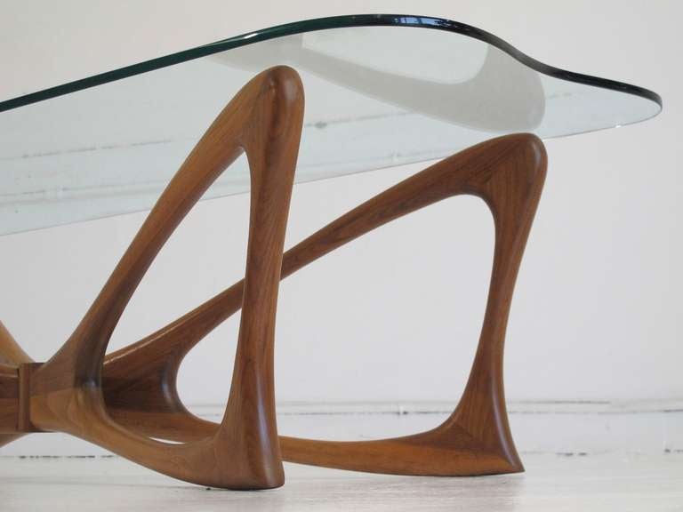 American Dragonfly Walnut & Glass Coffee Table