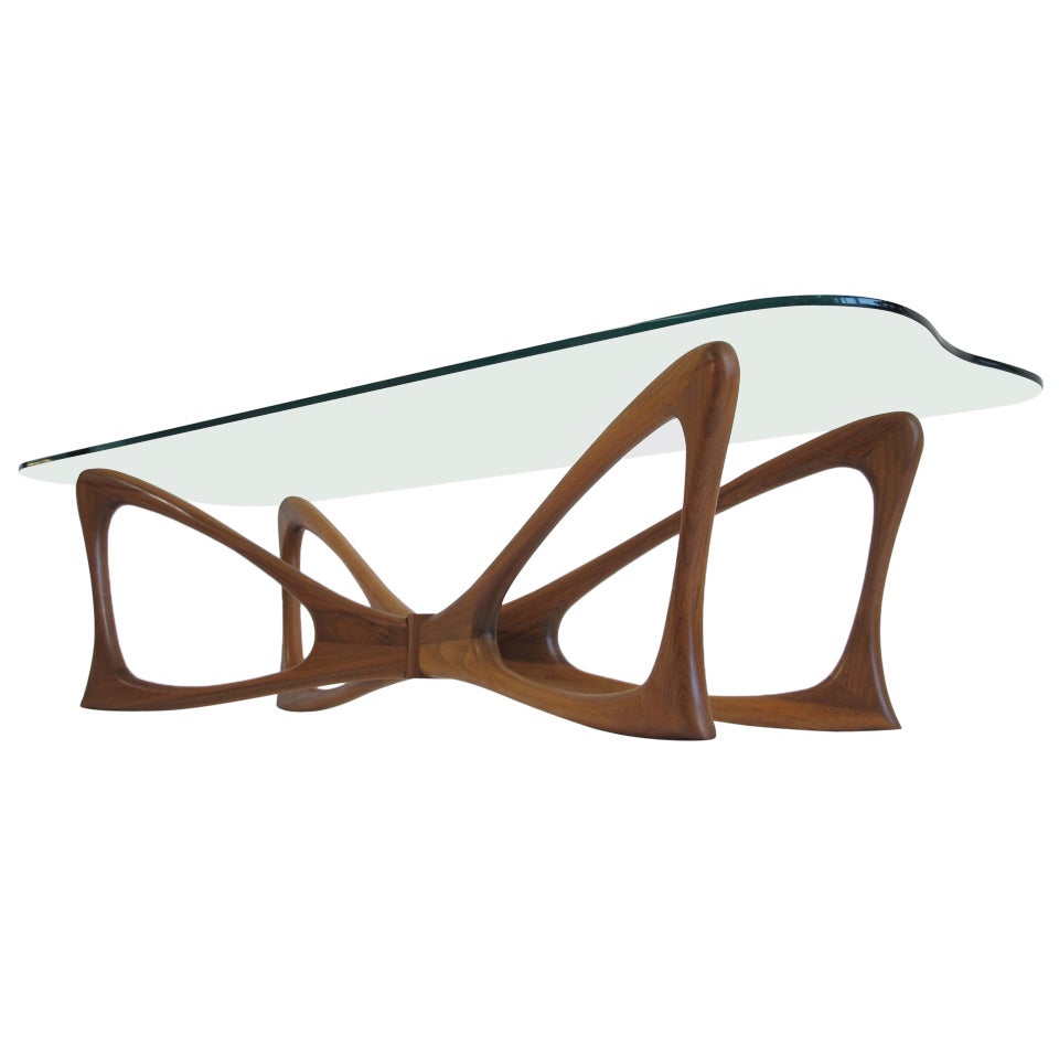 Dragonfly Walnut & Glass Coffee Table