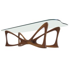 Dragonfly Walnut & Glass Coffee Table