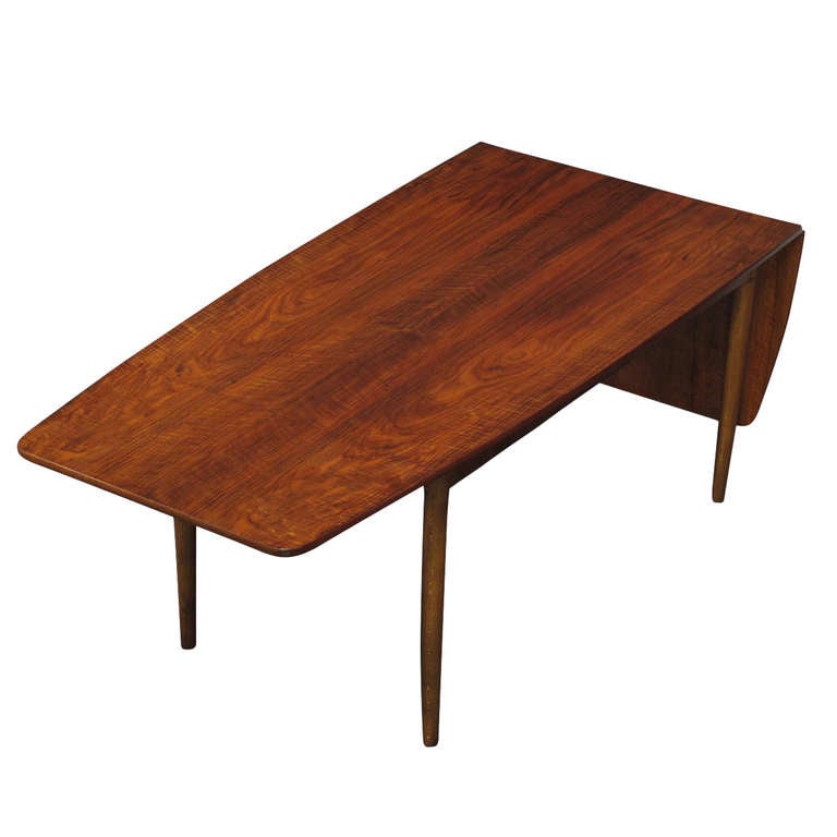 Danish Walnut Dropleaf Dining Table at 1stDibs