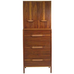 Brown Saltman Walnut Dresser Cabinet