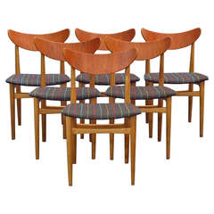 Dramatic Curved Back Teak Dining Chairs