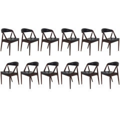 Twelve Mid-century Danish Dining Chairs by Kai Kristiansen