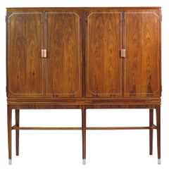 Vintage Georg Kofoed Rosewood Cabinet with Eight-carat White Gold Inlay