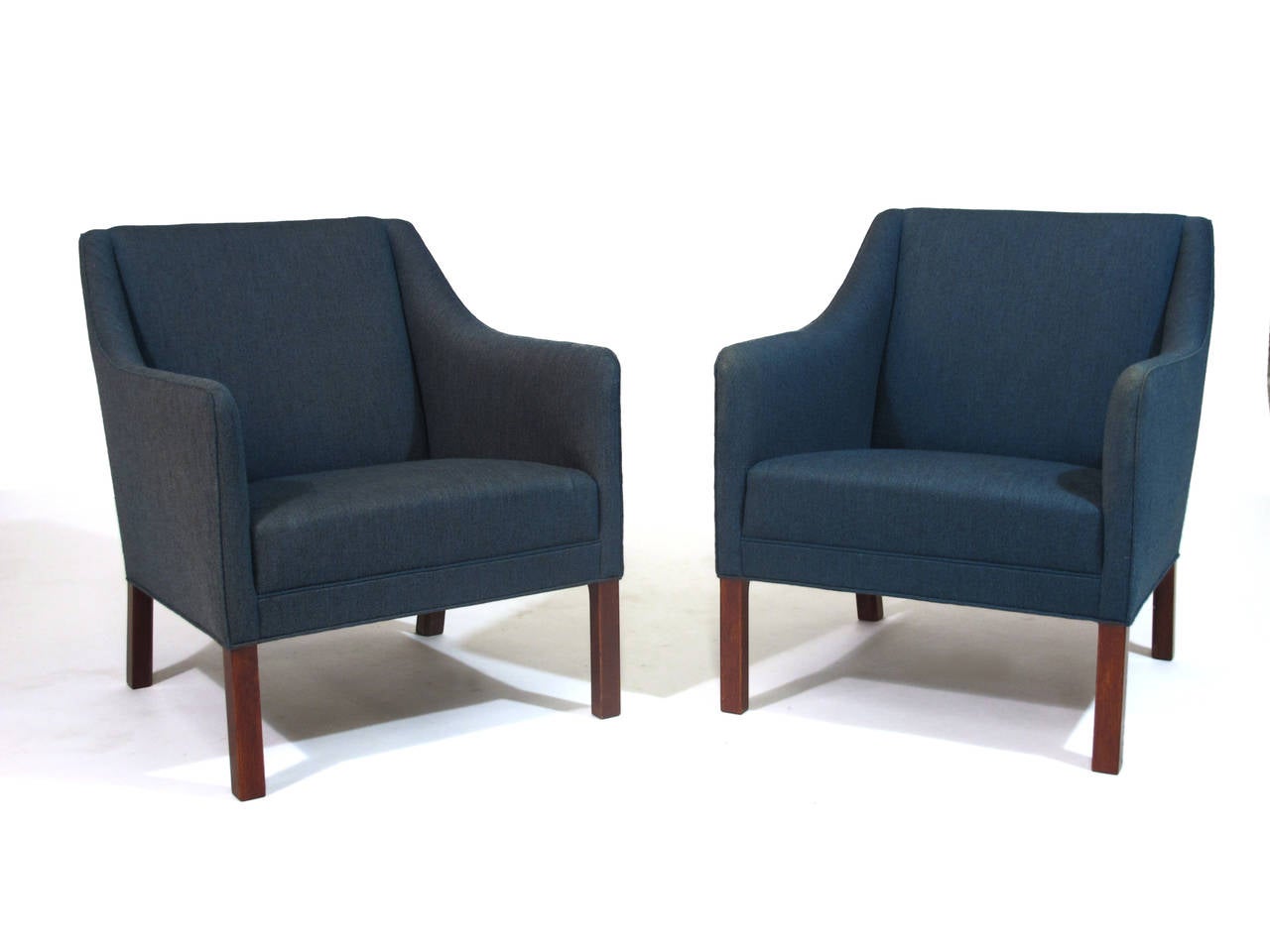 Scandinavian Modern Johannes Hansen Danish Lounge Chairs