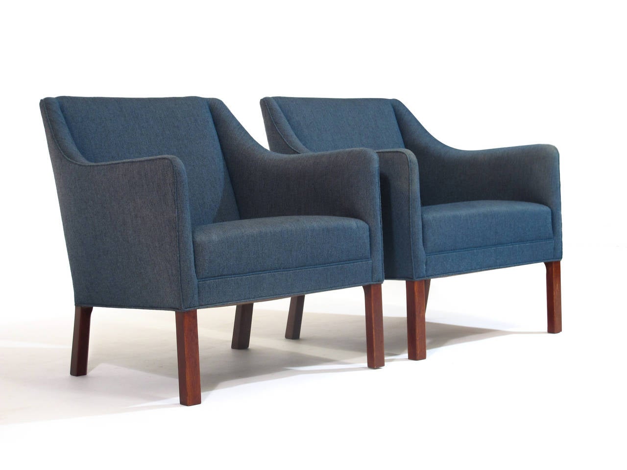 Stained Johannes Hansen Danish Lounge Chairs