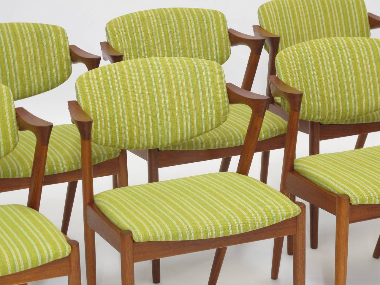 Hand-Woven Eight Kai Kristiansen Tilt Back Danish Dining Chairs  20+ Available