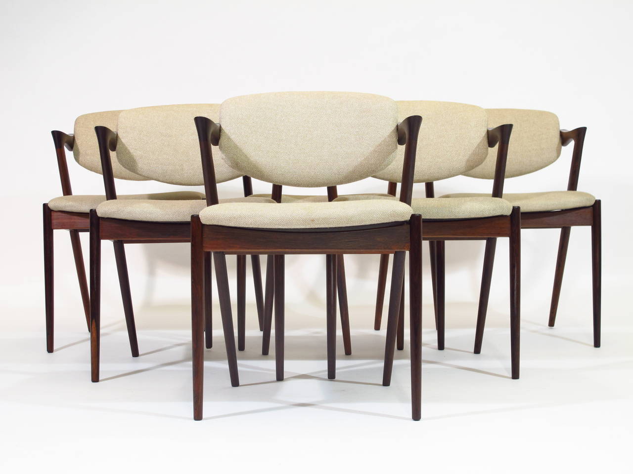 Six Rosewood Kai Kristiansen Danish Dining Chairs  14 Available In Excellent Condition In Oakland, CA