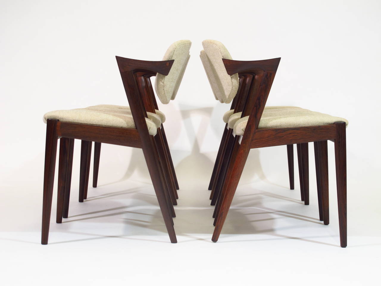 Scandinavian Modern Six Rosewood Kai Kristiansen Danish Dining Chairs  14 Available