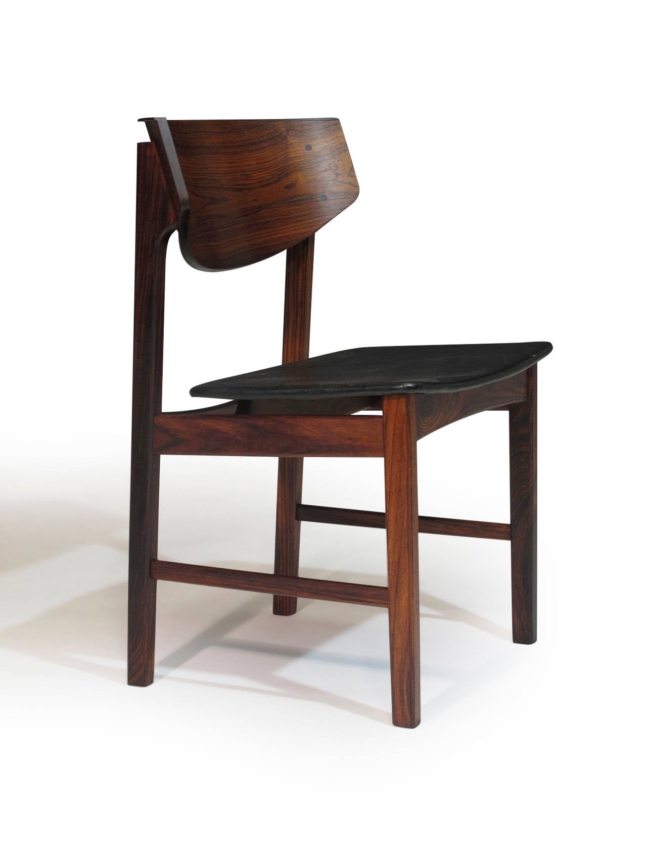 Oiled Eight Brazilian Rosewood Dining Chairs