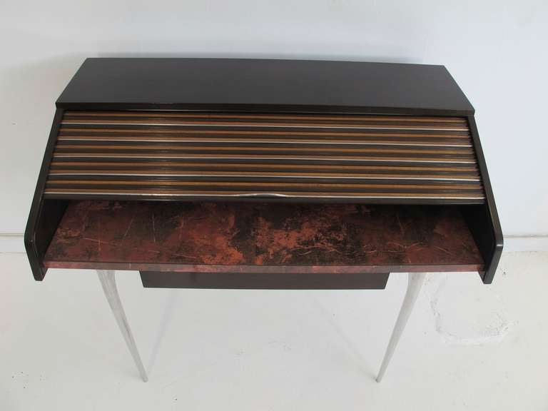 20th Century Tambour Writing Desk by Donald Deskey for Charak Modern.