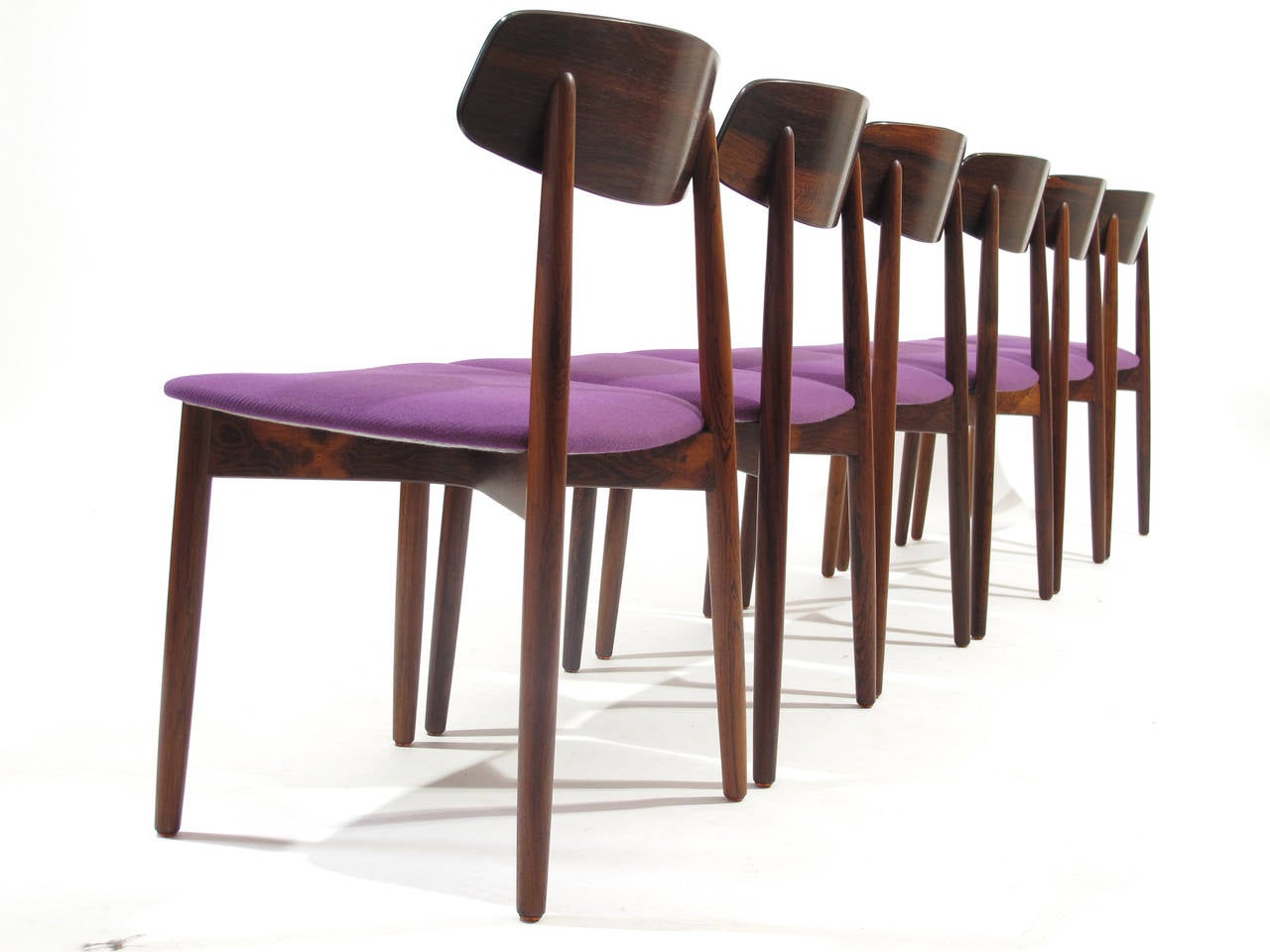 Six Danish Rosewood Dining Chairs - 18 Available In Excellent Condition In Oakland, CA