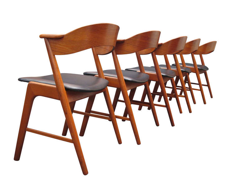 Eight Kai Kristiansen Danish Teak Dining Chairs 1