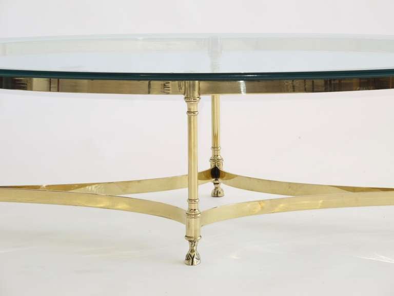 Elegant LaBarge Polished Brass Coffee Table In Excellent Condition In Oakland, CA