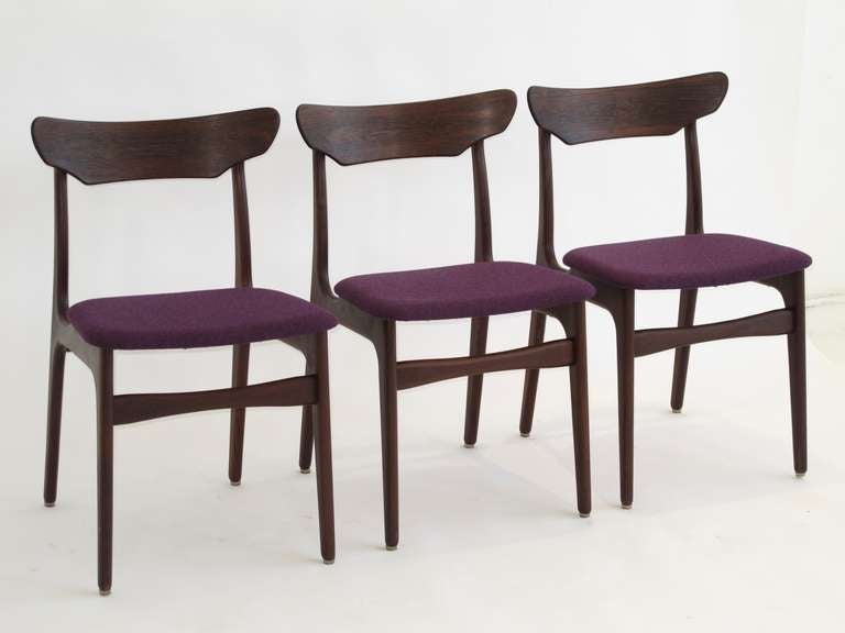 Six Mid-century Danish Brazilian Rosewood Dining Chairs In Excellent Condition In Oakland, CA
