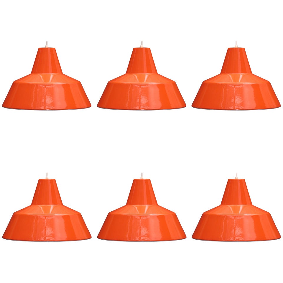 Six Arne Jacobsen Pendant Lights by Louis Poulsen