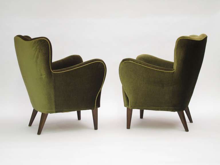 1940s Danish Mohair Club Chairs 2