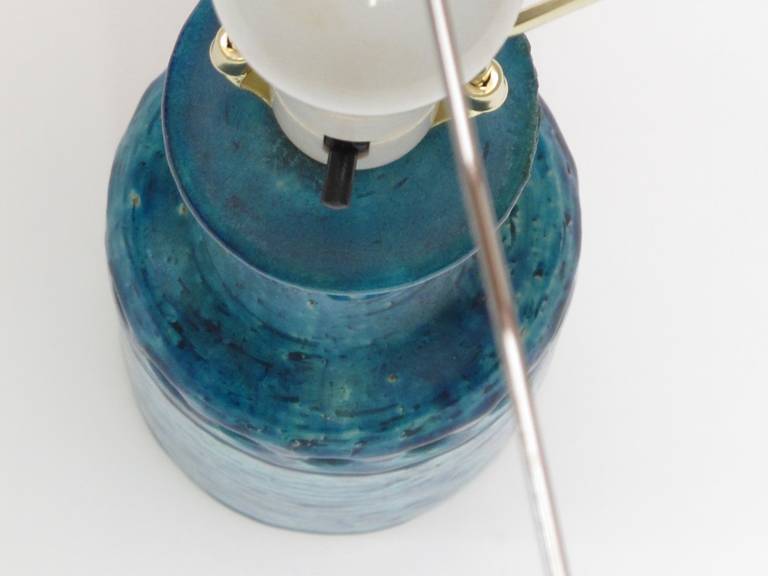 Danish Ceramic Lamp in Aqua Blue Glaze 1