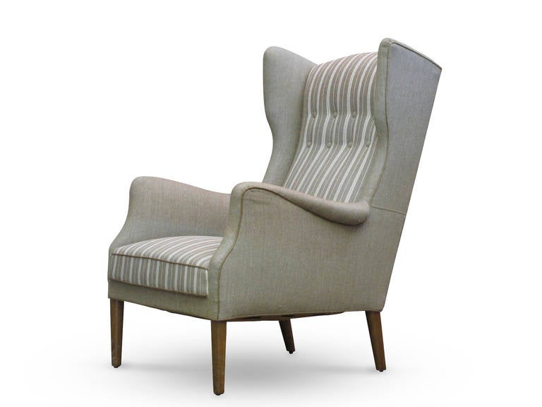 Danish Wingback Chair by Tage Wernersen for Christensen, 1947 In Good Condition In Oakland, CA