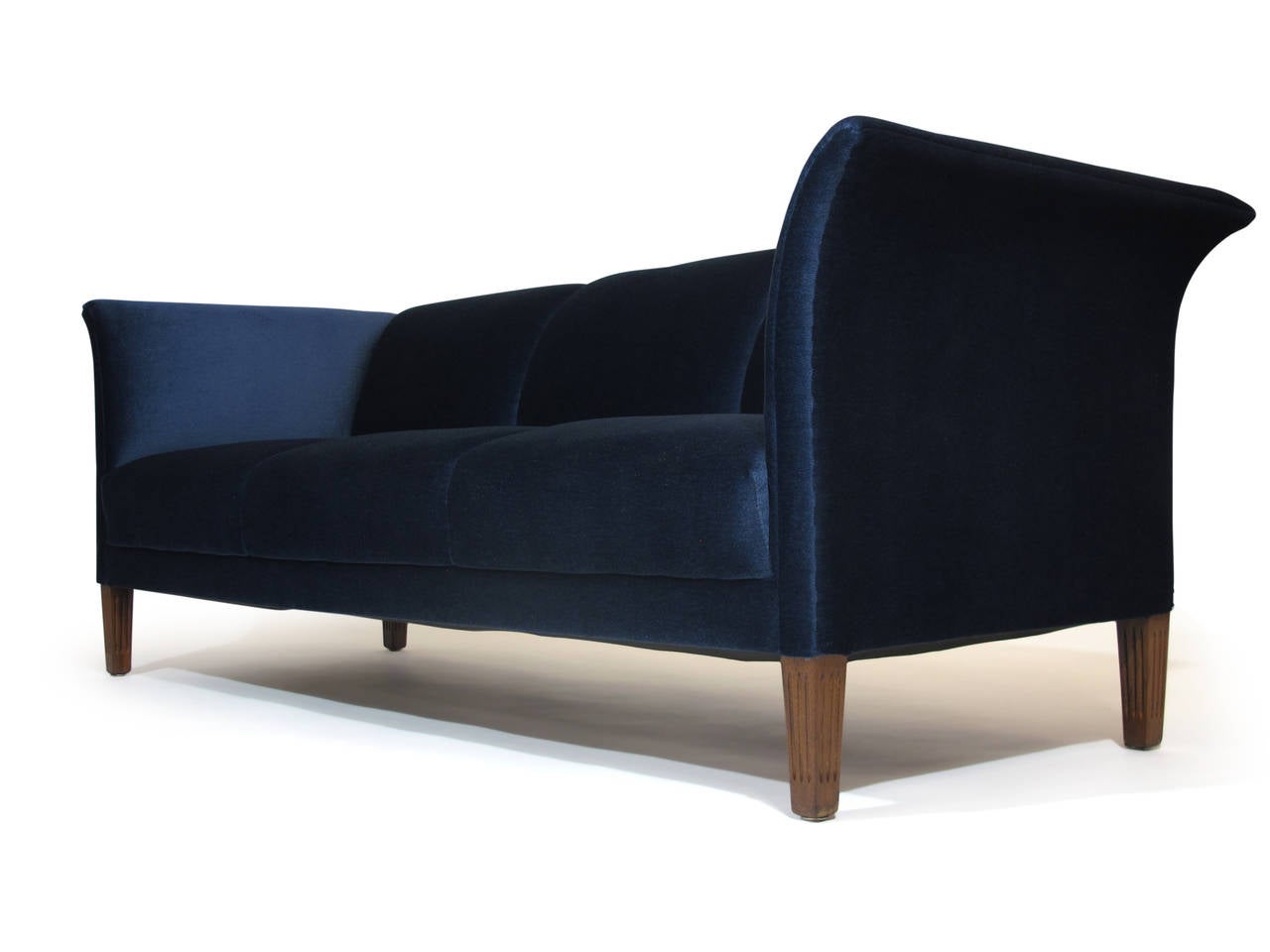 1930s Danish Navy Blue Mohair Sofa 1
