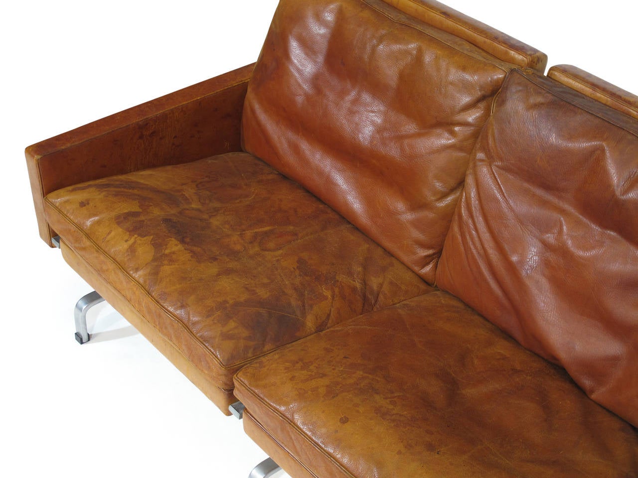 Danish Poul Kjaerholdm PK31/2 Leather Sofa