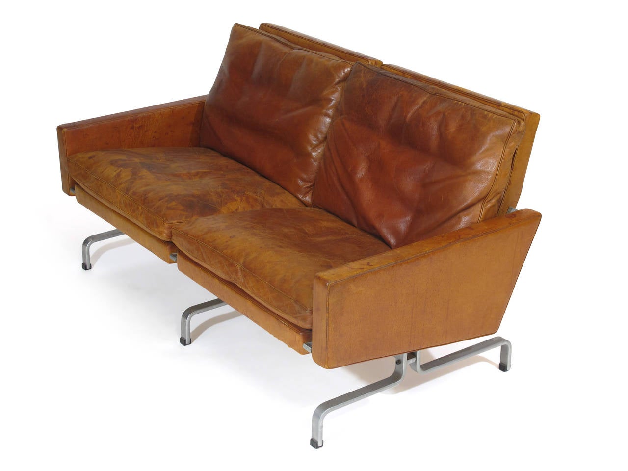 Scandinavian Modern Poul Kjaerholdm PK31/2 Leather Sofa