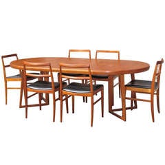 Henning Kjærnulf Teak Dining Set with Six Chairs