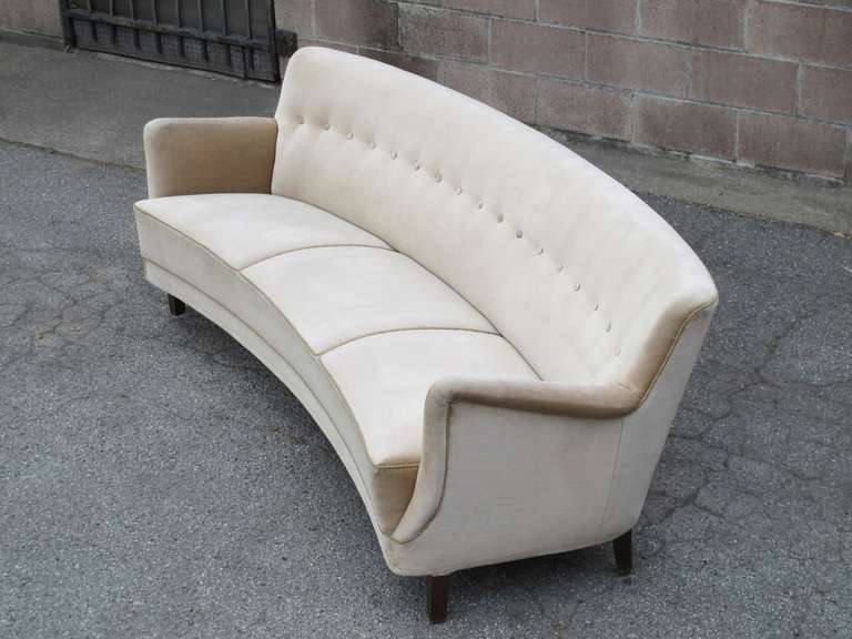 1935 Scandinavian Modern Mohair Sofa in manner of Carl Malmsten In Excellent Condition In Oakland, CA