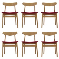 Henning Kjærnulf White Oak Danish Dining Chairs