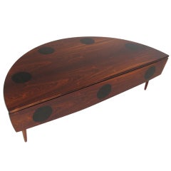 Rosewood Coffee Table with Ebony Inlay
