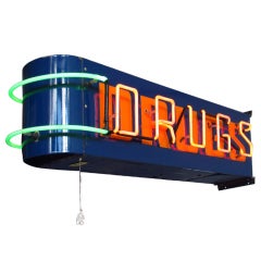 1940's Neon "Drugs" Store Sign