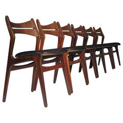 Six Erik Buck Rosewood Danish Dining Chairs, 12 Available