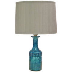 Danish Ceramic Lamp in Aqua Blue Glaze