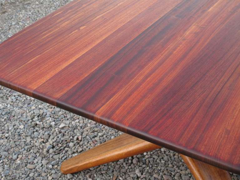 California Studio Table Crafted of Solid Padauk In Excellent Condition In Oakland, CA