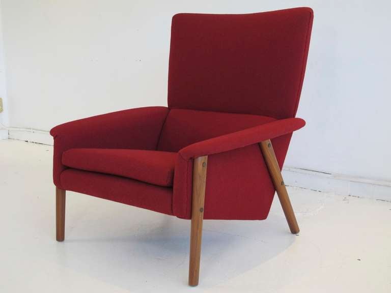 Swedish Folke Ohlsson for Dux Highback Arm Chair with Ottoman
