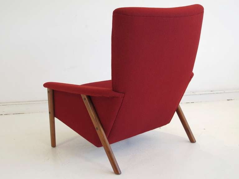 Folke Ohlsson for Dux Highback Arm Chair with Ottoman In Excellent Condition In Oakland, CA